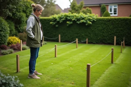 Femme d'âge moyen dans un jardin en pleine nature