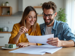 Récupérer la garantie de loyer : nos astuces simples et efficaces pour récupérer votre dépôt Jeune couple souriant avec clés et argent pour location