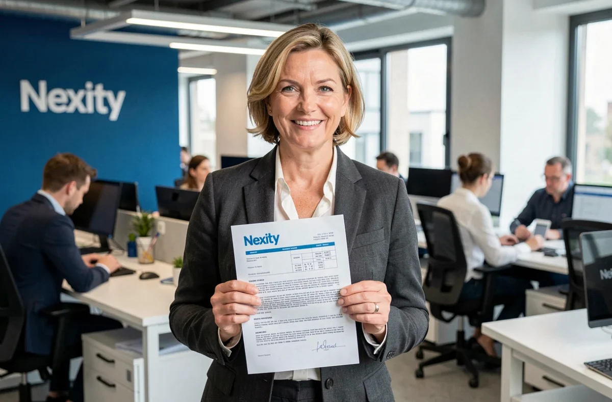 Responsable Nexity Lamy présentant un rapport de syndic de copropriété