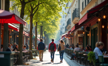 Pourquoi l’Est parisien séduit de plus en plus les acheteurs Scène de rue animée dans l'est de Paris en journée avec jeunes professionnels