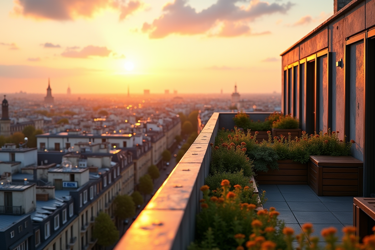 Vue panoramique sur le skyline de Paris à l